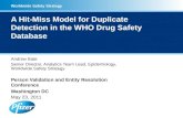 Hit-Miss Model for Duplicate Detection-WHO Drug Safety Database_PVER Conf_May2011