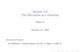 Lesson 9: The Derivative as a function