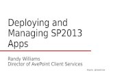 Deploying and Managing SP2013 Apps