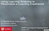 Using Learning Analytics to Personalize a Learning Experience