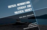 ECIL 2014: Critical Information Literacy And Political Agency