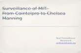 Surveillance Of MIT: From COINTELPRO to Chelsea Manning