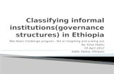 Classifying informal institutions (governance structures) in Ethiopia
