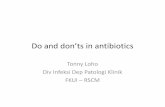 Do and don’ts in antibiotics-dr. Tonny