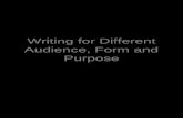 Purpose, Audience, Form and Tone