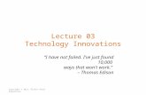 New Technology 2012 Lecture 03 - Technology Innovation