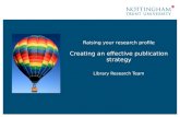 Raising Your Research Profile: Creating an Effective Publication Strategy