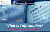 What is information:  And what do we do about it?