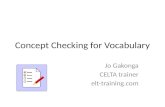 Concept checking for vocabulary short