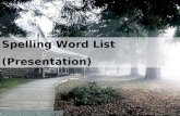 Weekly Spelling Word List