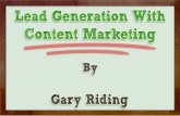 Lead Generation With Content Marketing