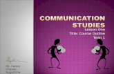 Communication studies lecture 1