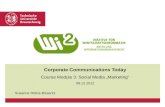 Corporate Communications Today 2012: Social Media Marketing