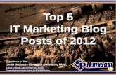 Top 5 IT Marketing Blog Posts of 2012 (Slides)