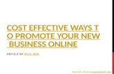 Cost Effective Ways to Promote Your New Business Online