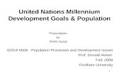Millenium Development Goals & Population