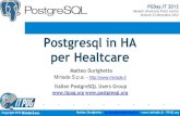 PostgreSQL in HA per Healthcare