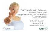 Fat Transfer with Adipose-derived Stem and Regenerative Cells for Breast Reconstruction
