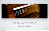 Geek Academy Schedule