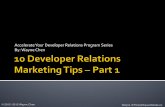 10 Developer Relations Marketing Tips – Part 1 By Wayne Chen