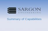 Sargon Engineering services - summary of capabilities