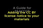 A guide to adding the CC BY license notice