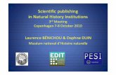 EDIT & Scientific Publishing in Natural History Institutions