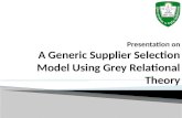 Supplier Selection : Gray Relational Analysis