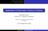 Application of Information Theory in Finance