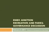 Essex Junction Recreation and Parks Governance Discussion