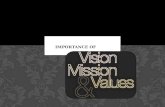 Importance of vision, mission values