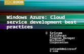 Windows Azure - Cloud Service Development Best Practices