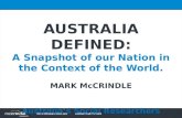 Australia defined: Sociologically, Demographically, Economically. A National Analysis in a Global Context