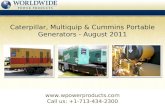 Caterpillar, multiquip & cummins portable generators   august 2011