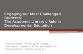 Engaging our Most Challenged Students: The Academic Library's Role in Developmental Education