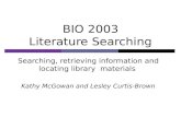 BIO2003 Literature searching