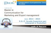 Master in communication for Marketing and Export management - SSIT - sede di Pescara