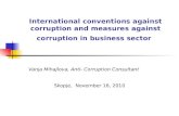 International conventions against corruption and draft-measures against corruption