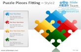 4 puzzle pieces in a rectangle fitting style design 2 powerpoint presentation templates.