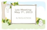 Leo club Meeting May 7th 2013