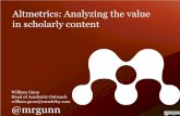 Charleston 2012: Altmetrics: Analyzing the Value in Scholarly Content