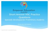 Year 11 preliminary   hsc practice short answer questions - Empower