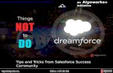Things Not To Do At Dreamforce: Tips & Tricks from Salesforce Success Community