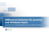 Differences Between On Premise And Windows Azure