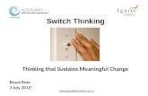 Switch Thinking. Overcoming worry and anxiety by approaching the problem from a high energy state