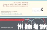 Doctoral Dissertation and Thesis Help: Writing dos and don'ts