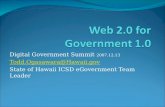 Web 2.0 for Government 1.0