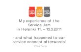 Helsinki Service Jam 2013 keynote presentaion - Elina Pohja, Laurea