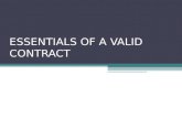 Essentials of a valid contract