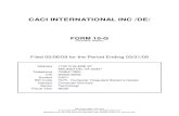 Q1 2009 Earning Report of CACI International, Inc.